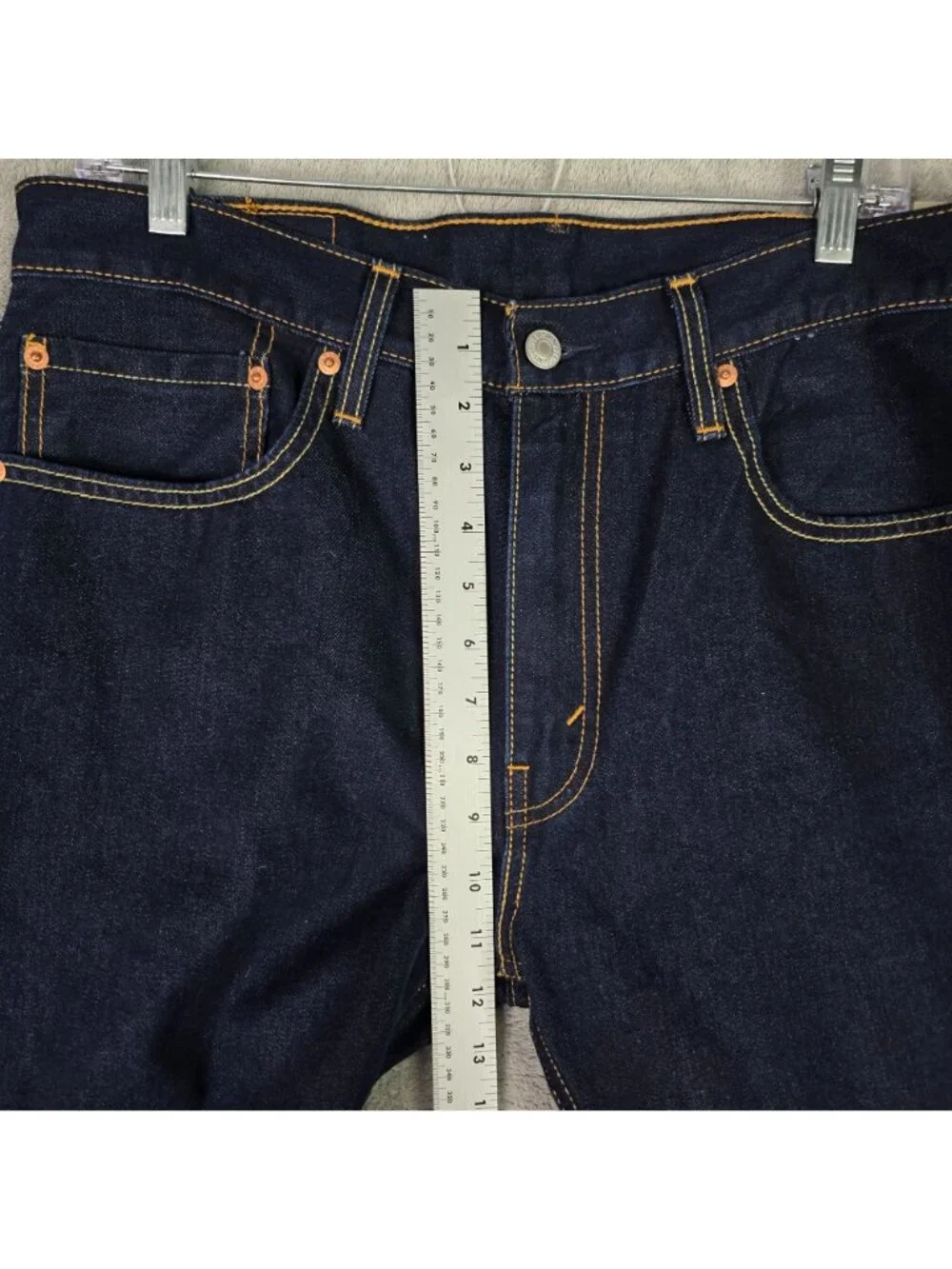 Mens Levis 512 Slim Taper Denim Blue Jeans Dark Wash Cotton Blend Size 34x30